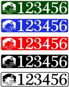 CART Boat Number/Index Number / Sticker Plate Style - colours available