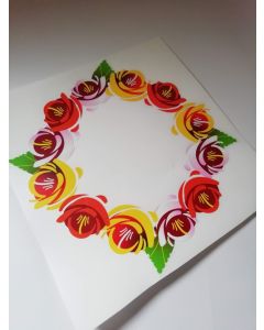 Traditional Style Canal Rose Sticker  Design 10A