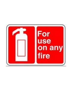 Extinguisher for use on any fire Safety Sticker