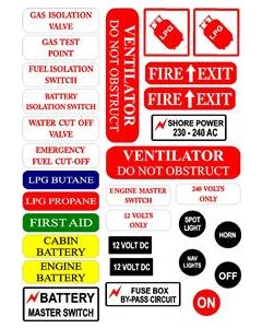 Boat Safety/Warning Stickers