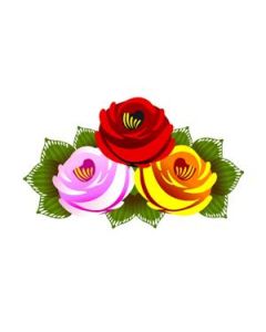 Traditional Style Canal Rose Sticker  Design 23