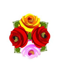 Traditional Style Canal Rose Sticker  Design 25