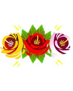 Traditional Style Canal Rose Sticker  Design 2