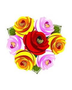 Traditional Style Canal Rose Sticker  Design 30B