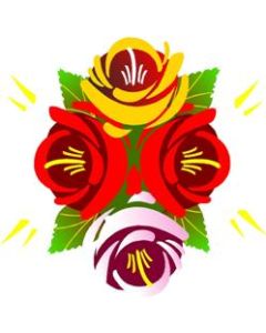 Traditional Style Canal Rose Sticker  Design 4