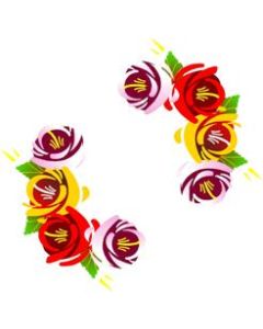 Traditional Style Canal Rose Sticker  Design 7 (Pair)