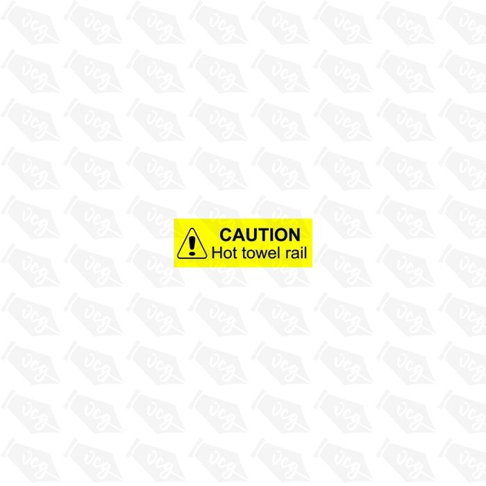 Caution Hot Towel Rail Sticker