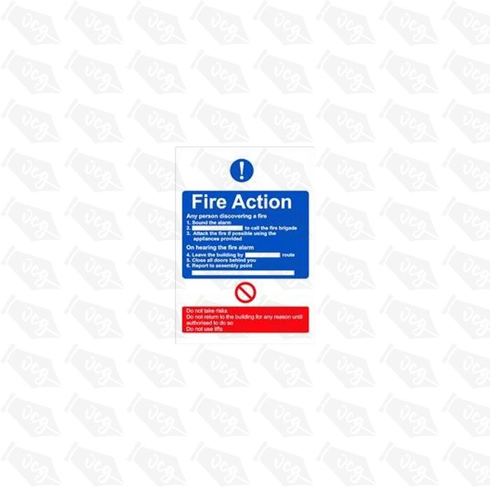 Fire Action Sticker