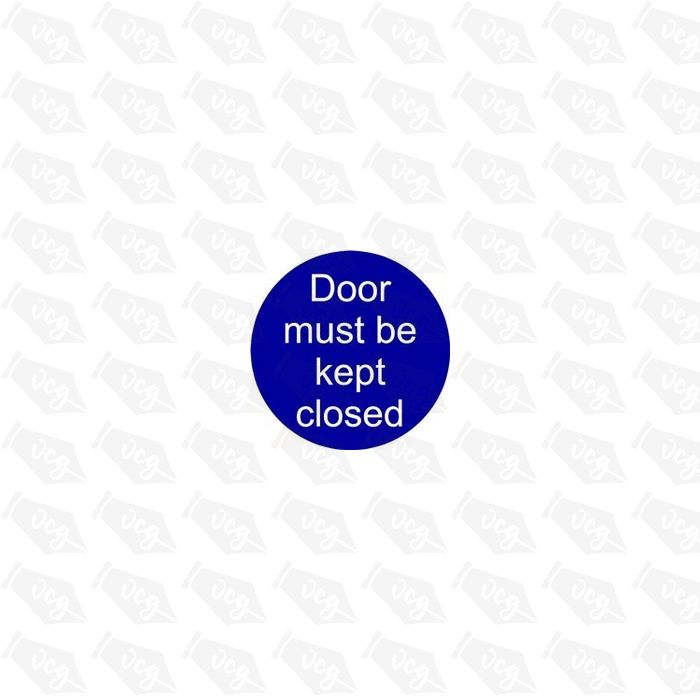 Door Must Be Kept Closed Self Adhesive Sticker - Pack of 5