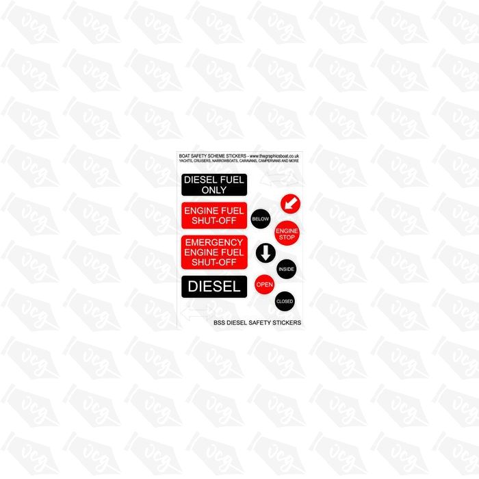 BSS Diesel - Boat Safety Scheme safety stickers.