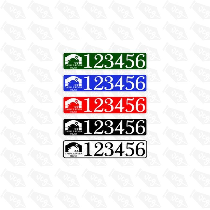 CART Boat Number/Index Number / Sticker Plate Style - colours available