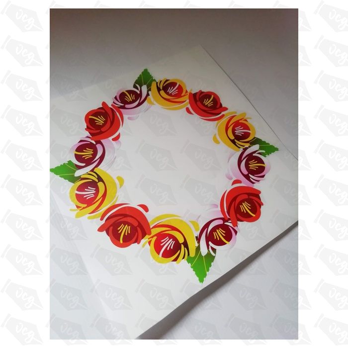 Traditional Style Canal Rose Sticker  Design 10A
