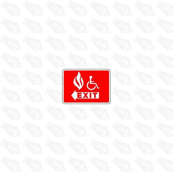 Disabled Fire Exit Left Safety Sticker