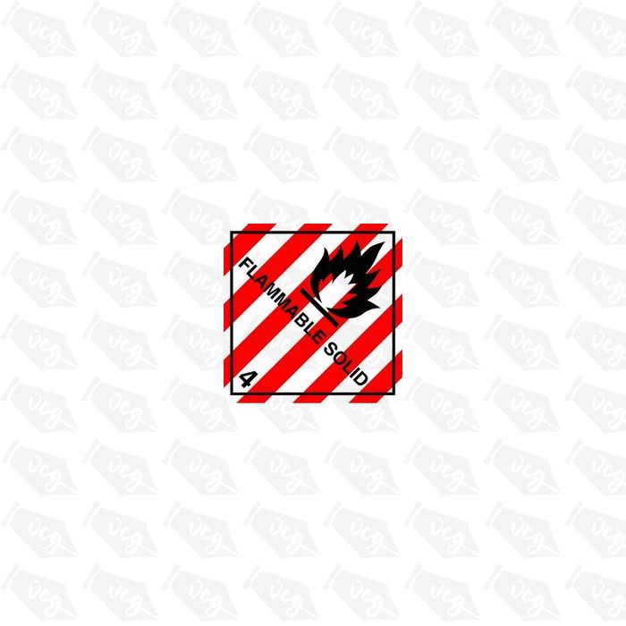 Flammable Solid Safety Sticker