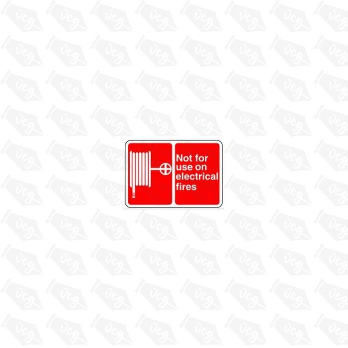 Hose not for use on electrical fires Safety Sticker