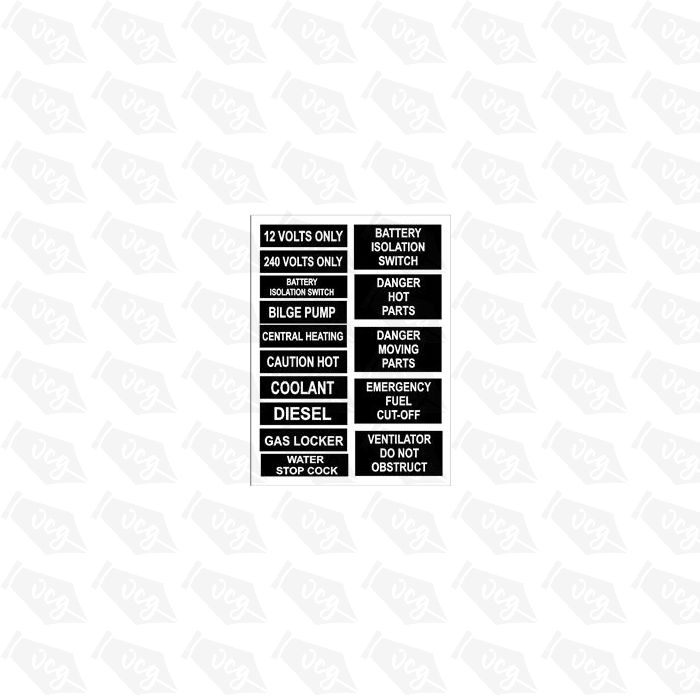 Boat Safety/Warning Stickers A