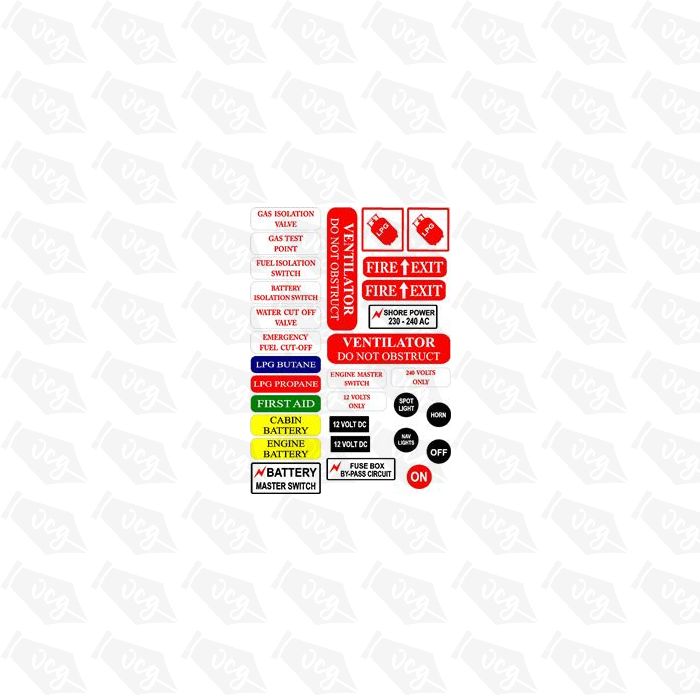 Boat Safety/Warning Stickers