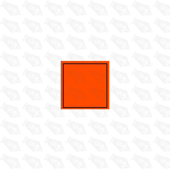 Orange Square Hazard Safety Sticker