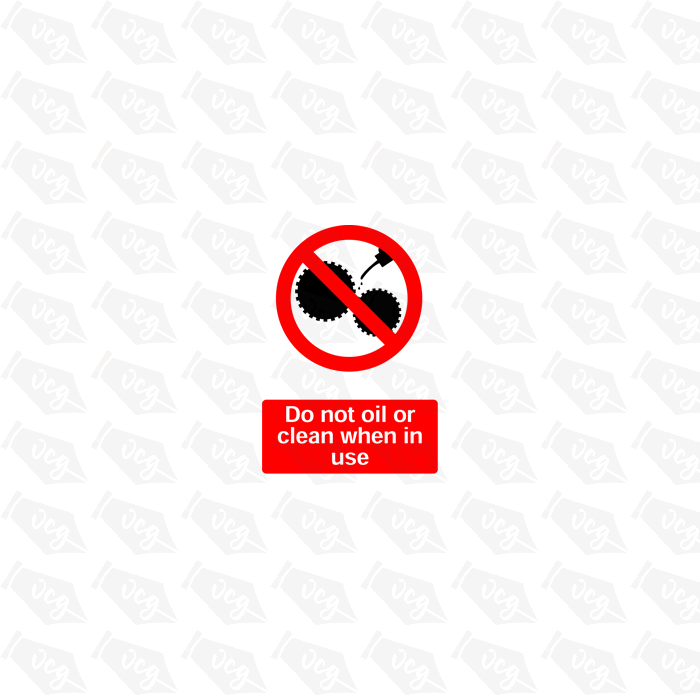 Do Not Oil when in use
