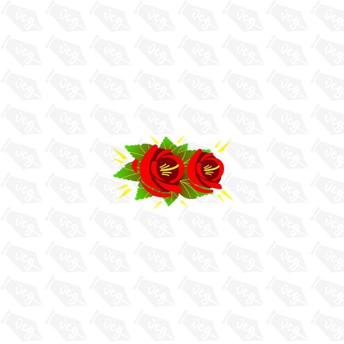 Traditional Style Canal Rose Sticker  Design 5
