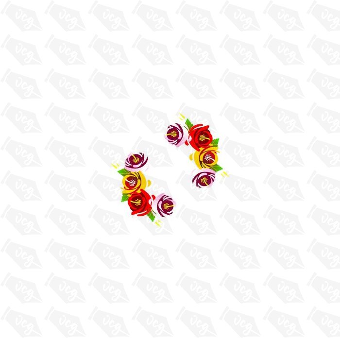 Traditional Style Canal Rose Sticker  Design 7 (Pair)