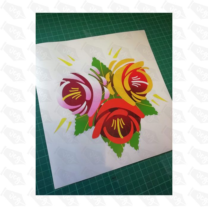 Traditional Style Canal Rose Sticker  Design 3