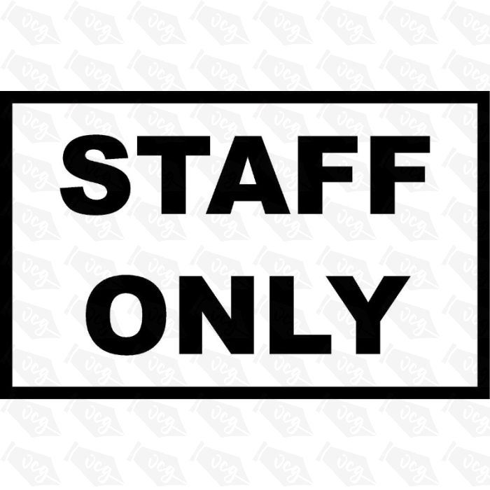 Staff Only Self Adhesive Sign