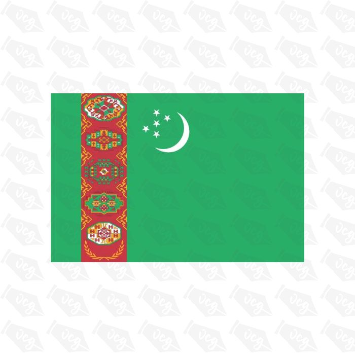 Turkmenistan Flag Sticker